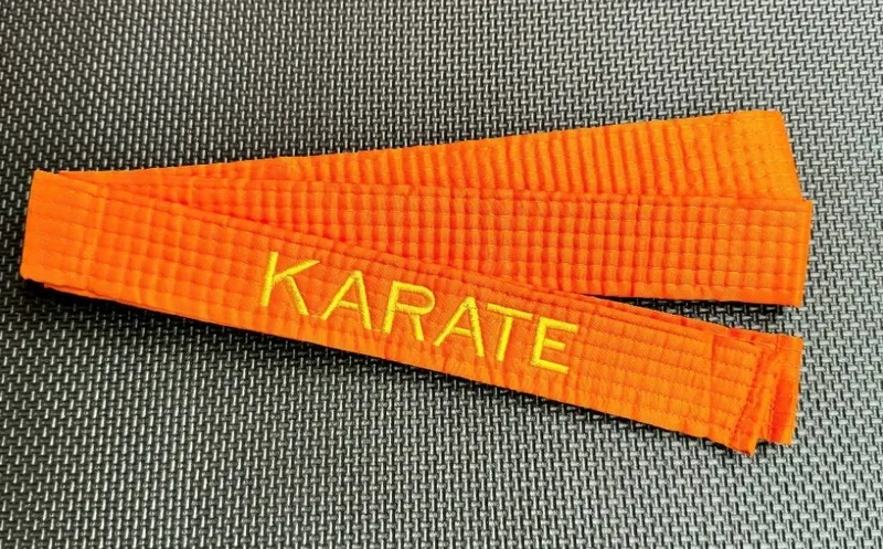 Đai cam đại diện cho sự tiến bộ rõ rệt trong quá trình tập luyện karate