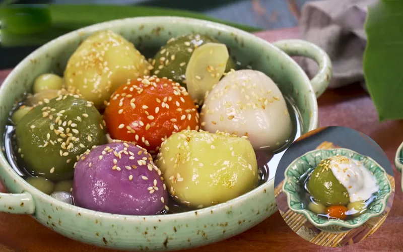 Sau khi nắm công thức cơ bản, bạn có thể biến tấu chè trôi nước với màu tự nhiên, nhân mới hoặc nước cốt dừa béo thơm.